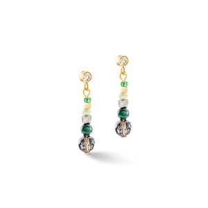Earrings Amulet Glamorous Green Gold