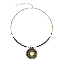 Load image into Gallery viewer, Necklace Amulet Modern Future Gold-Black
