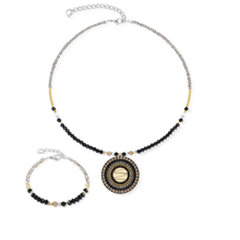 Load image into Gallery viewer, Necklace Amulet Modern Future Gold-Black
