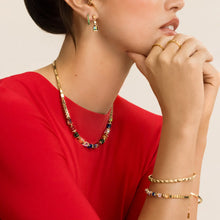 Load image into Gallery viewer, Necklace Sparkling Cubes Fusion Chain Gold-Multicolour
