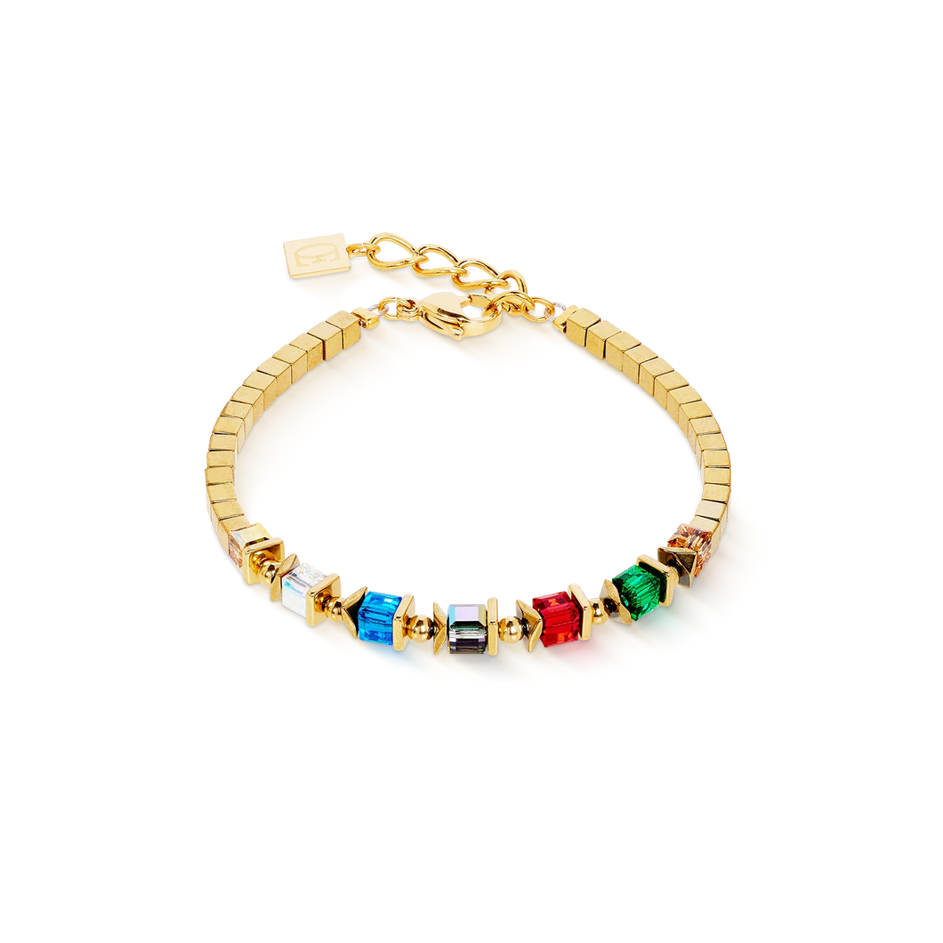 Bracelet Sparkling Cubes Fusion Chain Gold-Multicolour