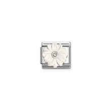 Load image into Gallery viewer, Composable Classic Link White Flower Silver With Clear CZ
