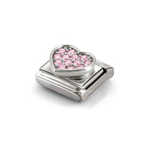 Load image into Gallery viewer, Composable Classic Link Heart In Silver And Pink CZ
