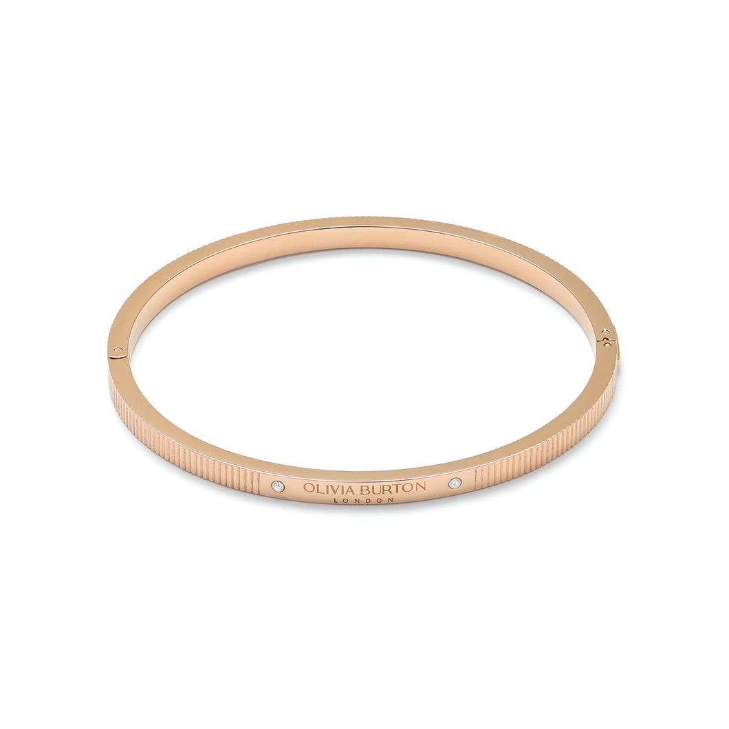 Linear Carnation Gold Bangle