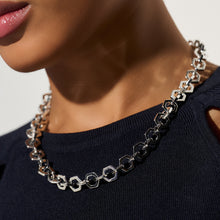 Load image into Gallery viewer, Honeycomb Silver Link Necklace
