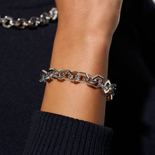 Load image into Gallery viewer, Honeycomb Silver Link Bracelet
