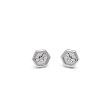 Load image into Gallery viewer, Minima Bee Silver Stud Earrings
