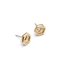 Load image into Gallery viewer, Minima Bee Gold Stud Earrings
