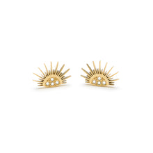 Load image into Gallery viewer, Celestial Sun Gold Plated Stud Earrings
