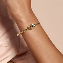 Load image into Gallery viewer, Lover&#39;s Knot Gold Plated Bangle
