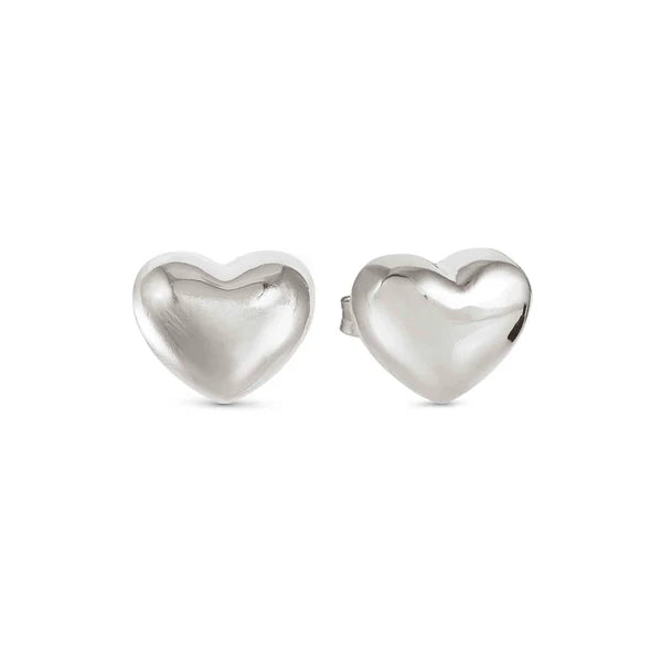 Armonica Sterling Silver Large Heart Stud Earrings