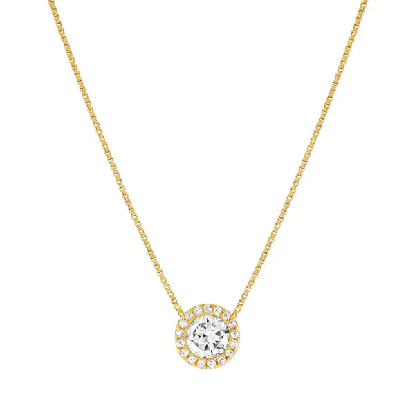 SeiDivina Gold Plated Sterling Silver & CZ Necklace