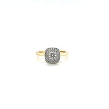 Load image into Gallery viewer, 18ct Gold Brilliant Cut Diamond Halo Ring
