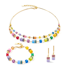 Load image into Gallery viewer, GeoCUBE® Iconic Layer Bracelet Gold-Rainbow
