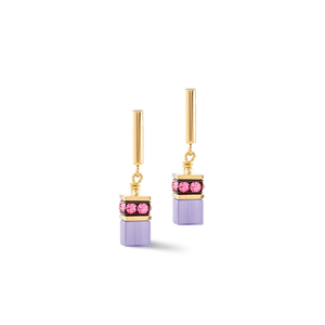 GeoCUBE® Iconic Layer Earrings Gold-Rainbow