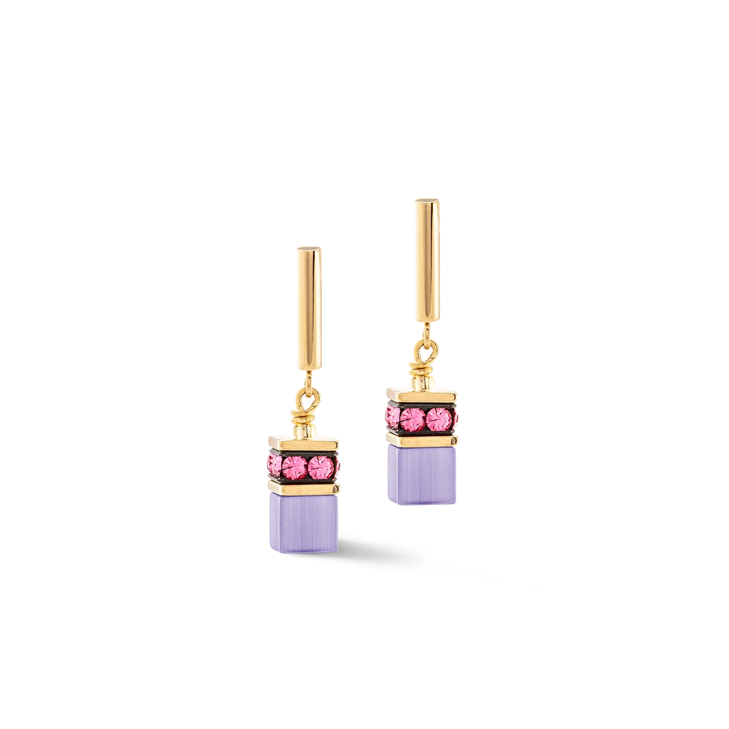 GeoCUBE® Iconic Layer Earrings Gold-Rainbow