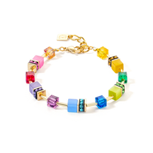 Load image into Gallery viewer, GeoCUBE® Iconic Layer Bracelet Gold-Rainbow
