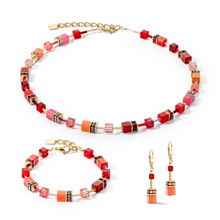 Load image into Gallery viewer, GeoCUBE® Iconic Necklace Gold Red
