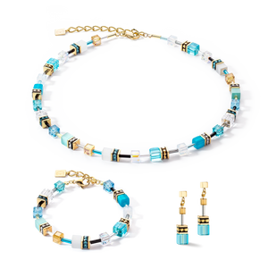 GeoCUBE® Iconic Bracelet Gold Turquoise