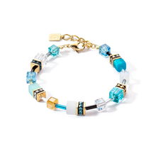 Load image into Gallery viewer, GeoCUBE® Iconic Bracelet Gold Turquoise
