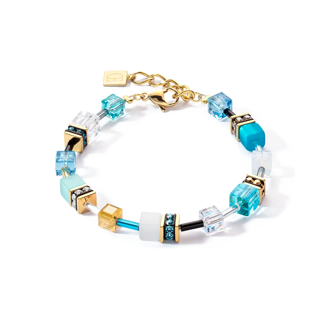 GeoCUBE® Iconic Bracelet Gold Turquoise