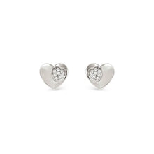 Load image into Gallery viewer, Petit Sparkle Earrings - Heart Silver
