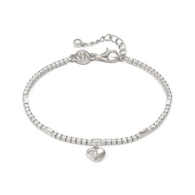 Load image into Gallery viewer, Petit Sparkle Tennis Bracelet - Heart Silver
