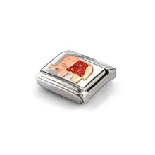 Load image into Gallery viewer, Composable Classic Link Bonded Rose Gold Elephant With Red Glitter
