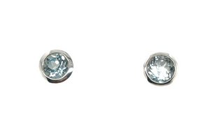 Sterling Silver And Blue Topaz Stud Earrings