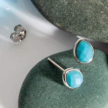 Load image into Gallery viewer, Coast Pebble Azure Gemstone Stud Earrings - Magnesite
