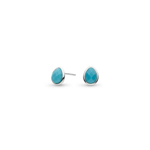 Coast Pebble Azure Gemstone Stud Earrings - Magnesite