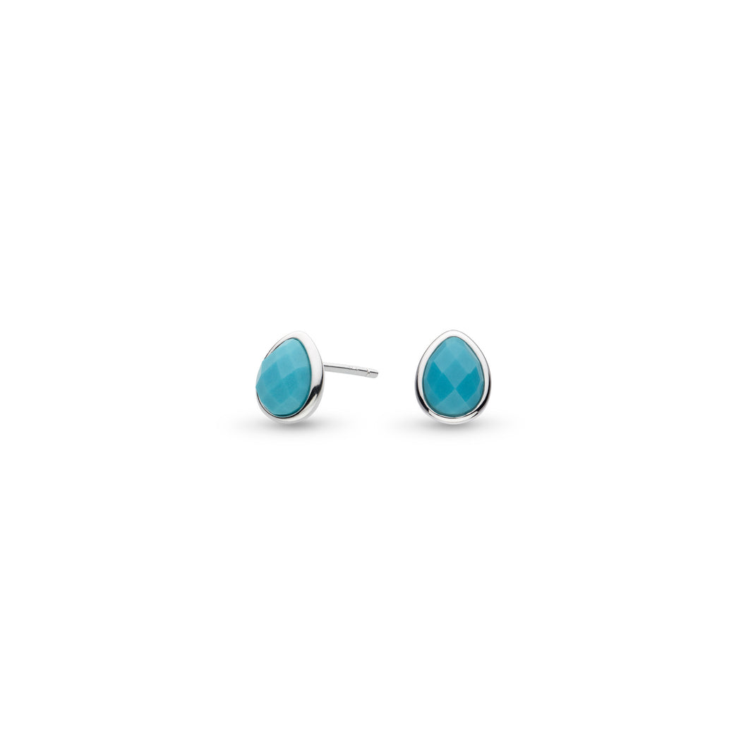 Coast Pebble Azure Gemstone Stud Earrings - Magnesite