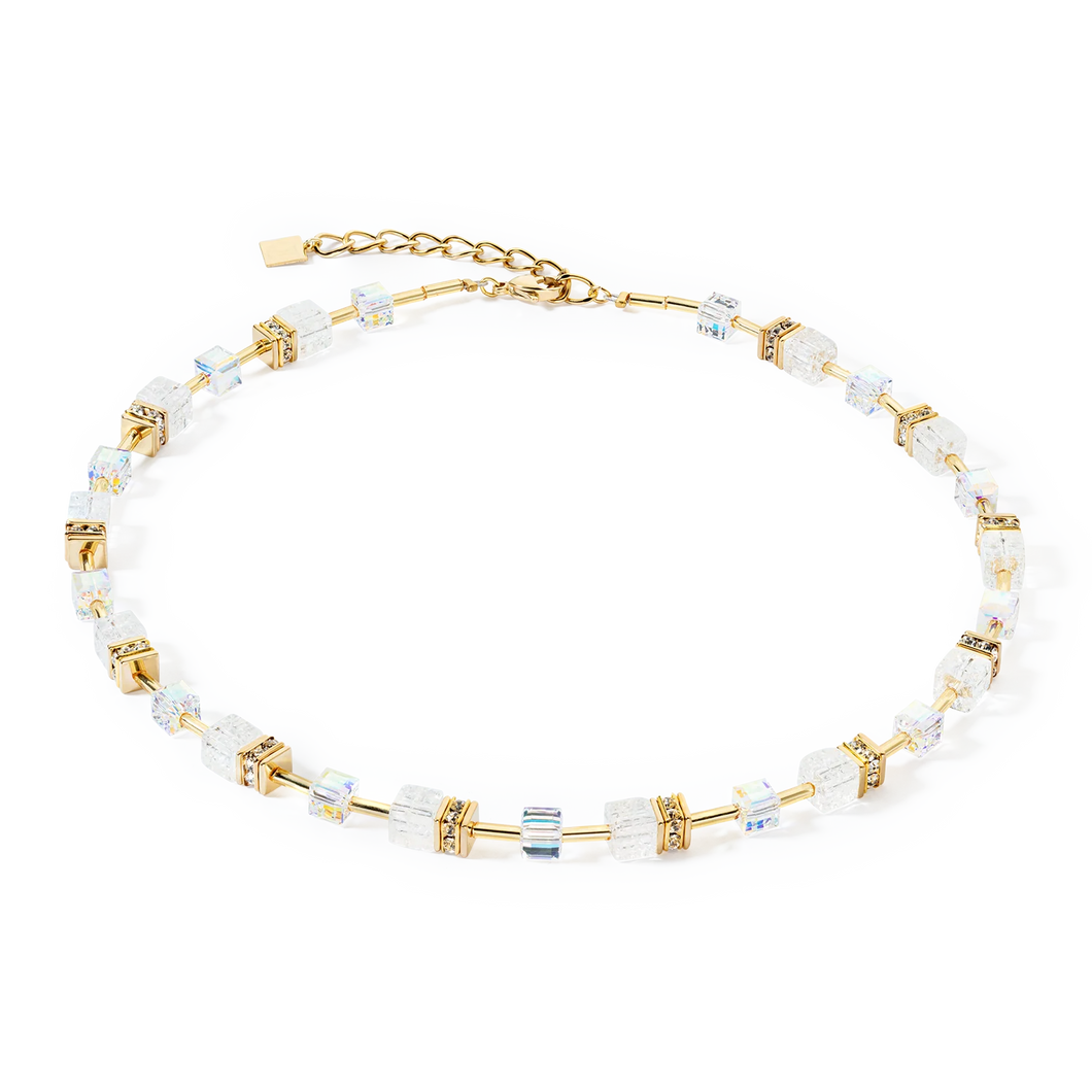 GeoCUBE® Iconic Nature Necklace Gold White