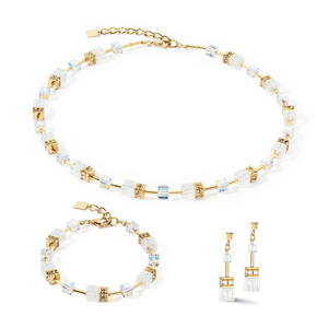 GeoCUBE® Iconic Nature Necklace Gold White