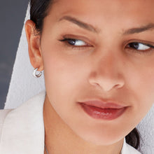 Load image into Gallery viewer, Bevel Cirque Pavé Semi-Hoop Stud Earrings
