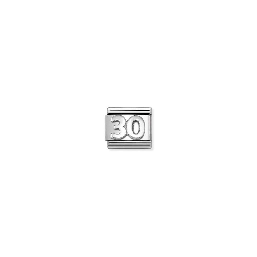 Composable Classic Link Number 30 In Plain Silver