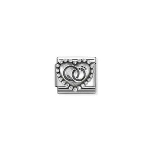 Composable Classic Link Wedding Rings Heart Vintage Look