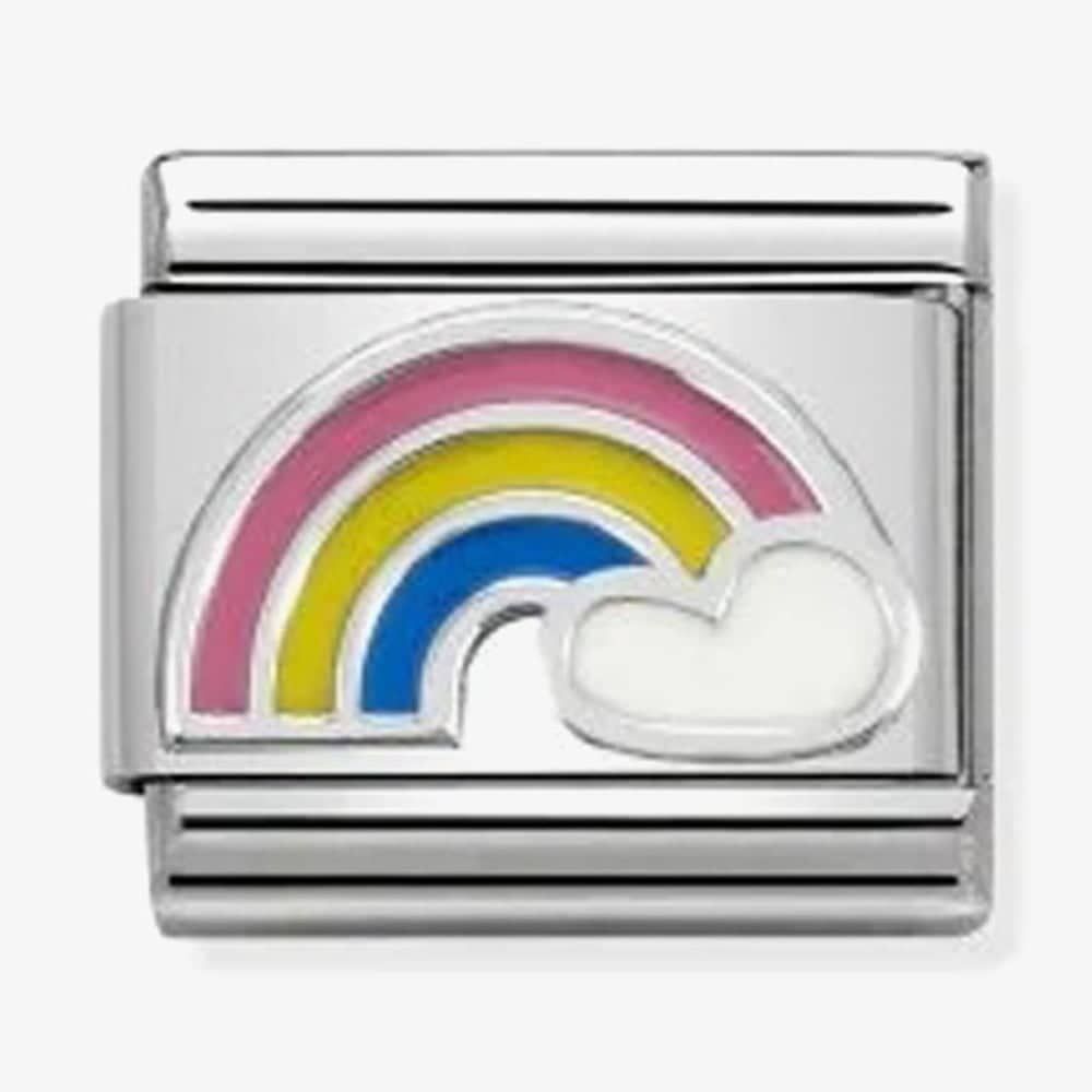 Composable Classic Link Rainbow With Cloud In Silver And Enamel