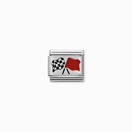 Composable Classic Link Finish Line Flags Silver And Enamel