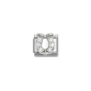 Composable Classic Link New Horseshoe In Silver And Stones