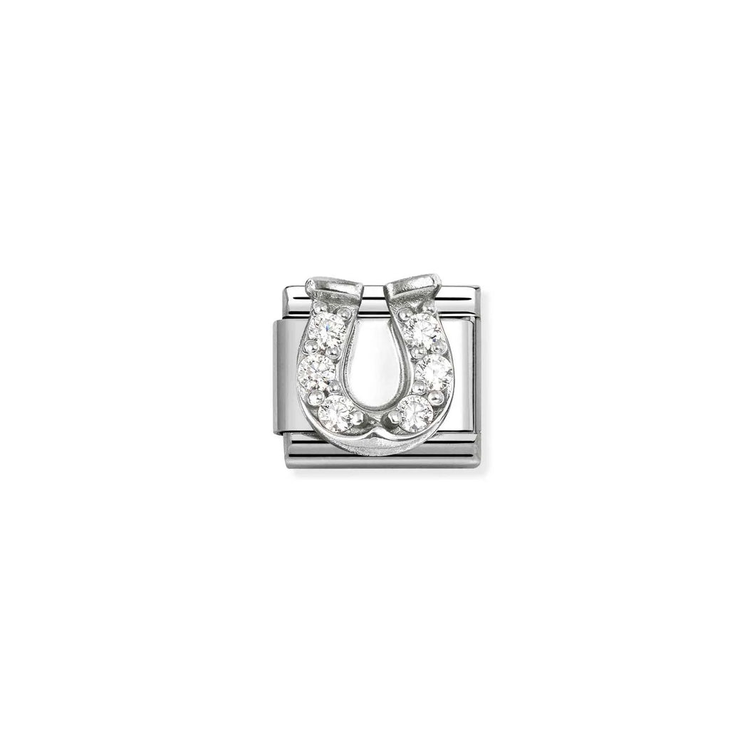 Composable Classic Link New Horseshoe In Silver And Stones