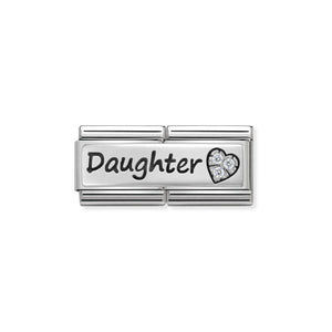 Composable Classic Double Link Silver Daughter With Stones