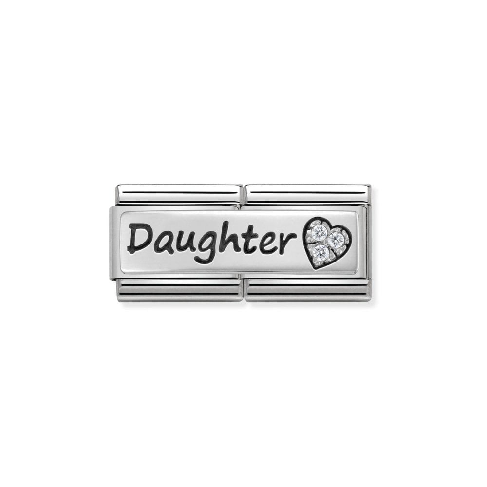 Composable Classic Double Link Silver Daughter With Stones