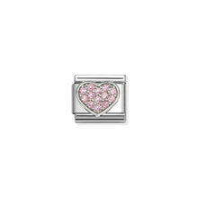 Load image into Gallery viewer, Composable Classic Link Heart In Silver And Pink CZ
