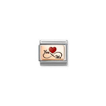 Load image into Gallery viewer, Composable Classic Link You Me Infinity Red Heart Bonded Rose Gold
