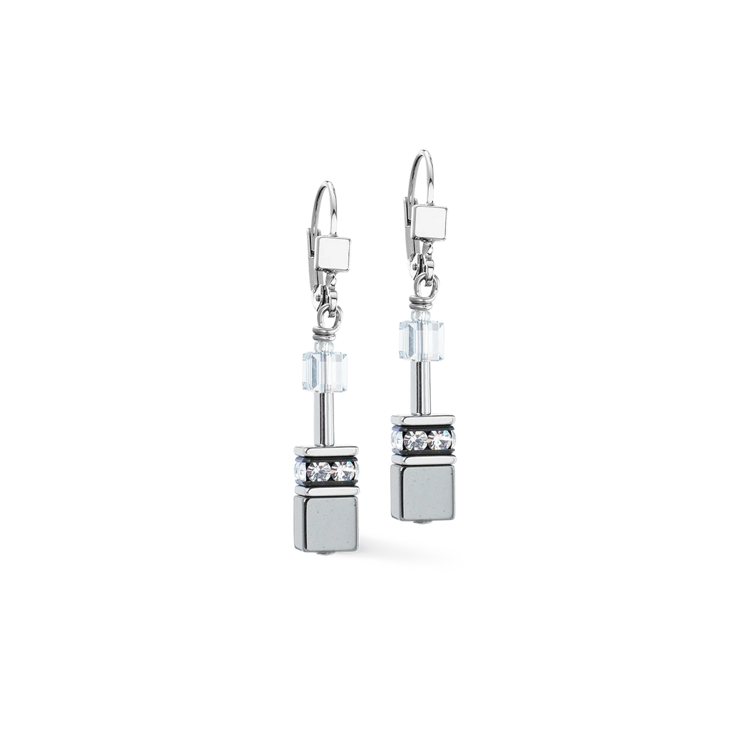 GeoCUBE® Earrings Platinum Colour