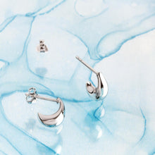Load image into Gallery viewer, Coast Pebble Smooth Stud Hoop Earrings
