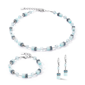 GeoCUBE® Iconic Mono Silver Bracelet Ice Blue