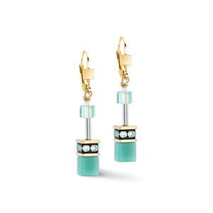 GeoCUBE® Iconic Mono Gold Earrings Green