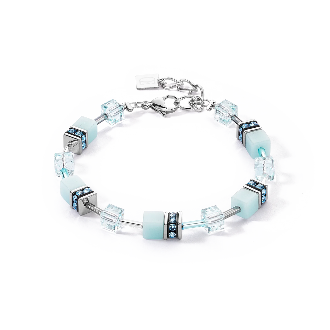 GeoCUBE® Iconic Mono Silver Bracelet Ice Blue